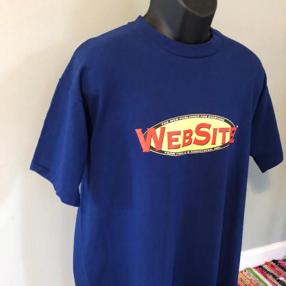 90s Internet Website Shirt Dot Com Tech Blue XL - Picture 3 of 6